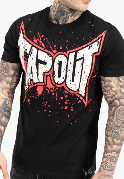 SPLASHING  Herren T-Shirt normale Passform black red ecru
