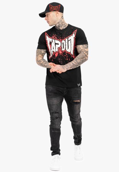 SPLASHING  Herren T-Shirt normale Passform black red ecru