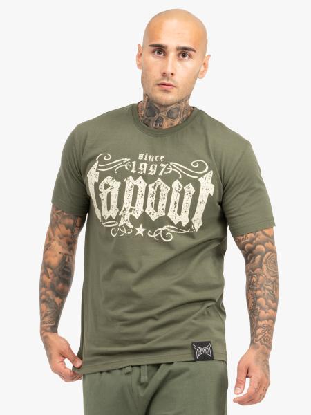 CRASHED Herren T-Shirt normale Passform olive sand