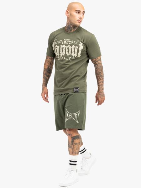 CRASHED Herren T-Shirt normale Passform olive sand