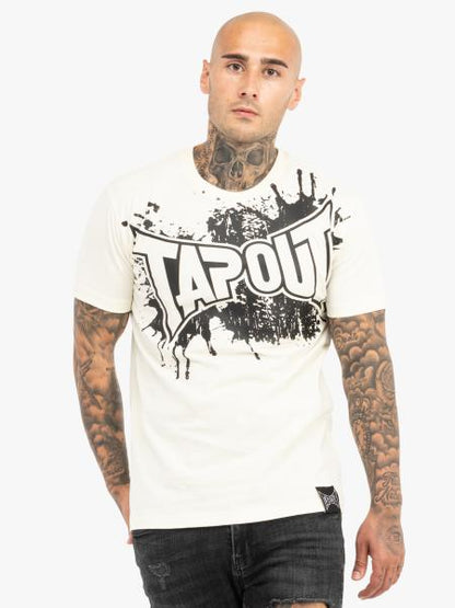 SPLASHED  Herren T-Shirt normale Passform Ecru Black