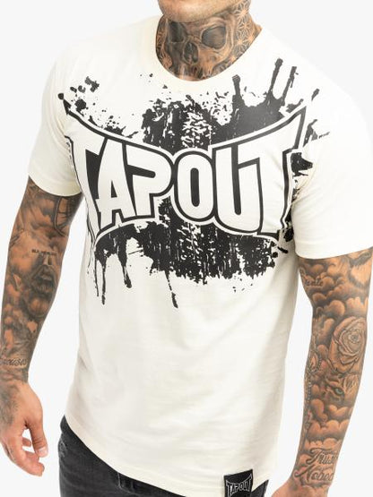 SPLASHED  Herren T-Shirt normale Passform Ecru Black