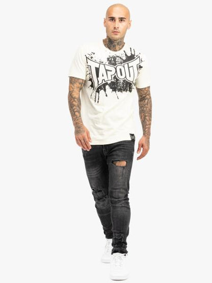 SPLASHED  Herren T-Shirt normale Passform Ecru Black