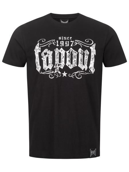 CRASHED Herren T-Shirt normale Passform black white