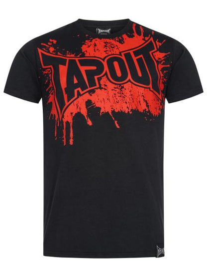 SPLASHED Herren T-Shirt normale Passform black red