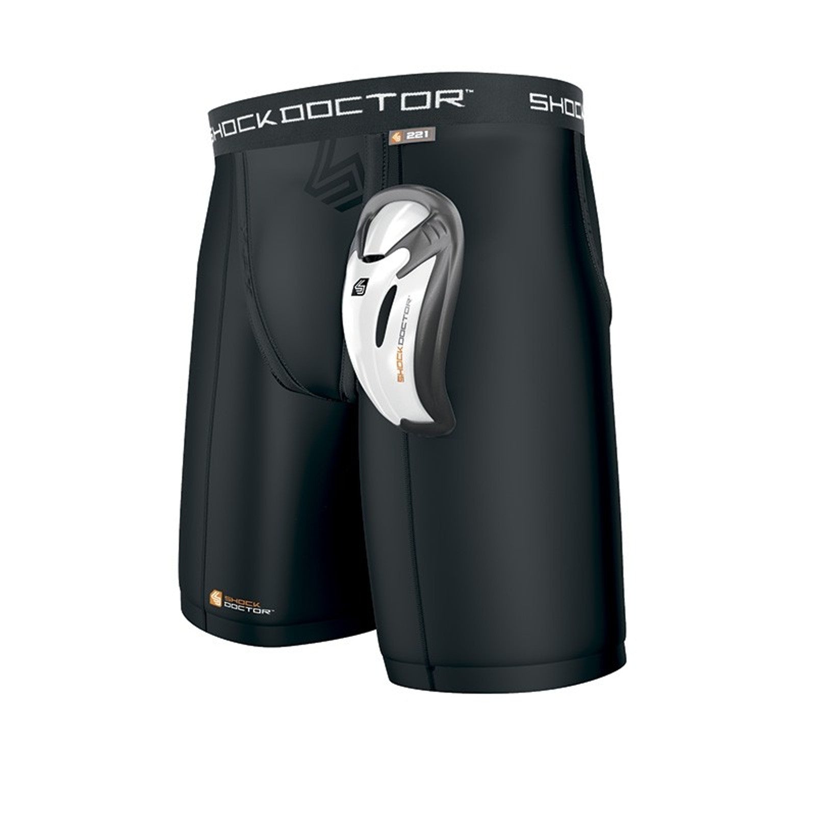 SHOCK DOCTOR KOMPRESSIONS-SHORT BIOFLEX CUP TIEFSCHUTZ