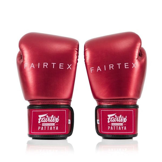 Fairtex (Kick)Boxhandschuhe Metallic rot