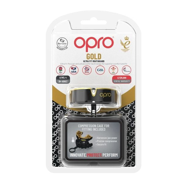 Opro Mundschutz Self-Fit Gold-Edition V2 Schwarz/Gold Junior