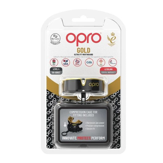 Opro Mundschutz Self-Fit Gold-Edition V2 Schwarz/Gold Junior