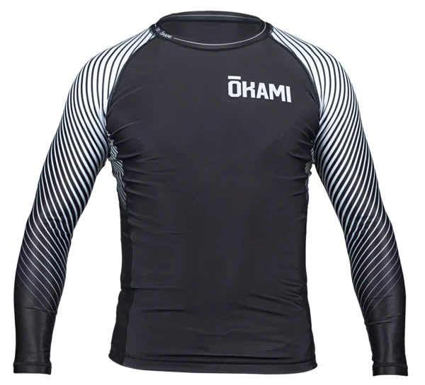 OKAMI Rashguard Big Kanji L/S Black & White