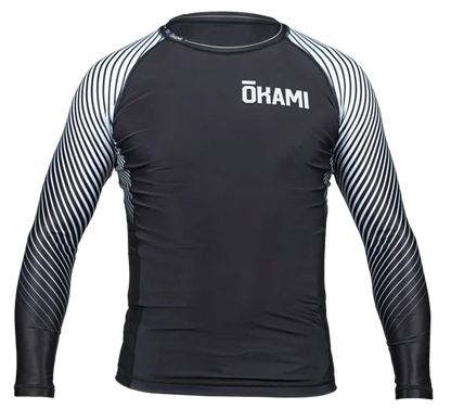 OKAMI Rashguard Big Kanji L/S Black & White