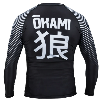 OKAMI Rashguard Big Kanji L/S Black & White
