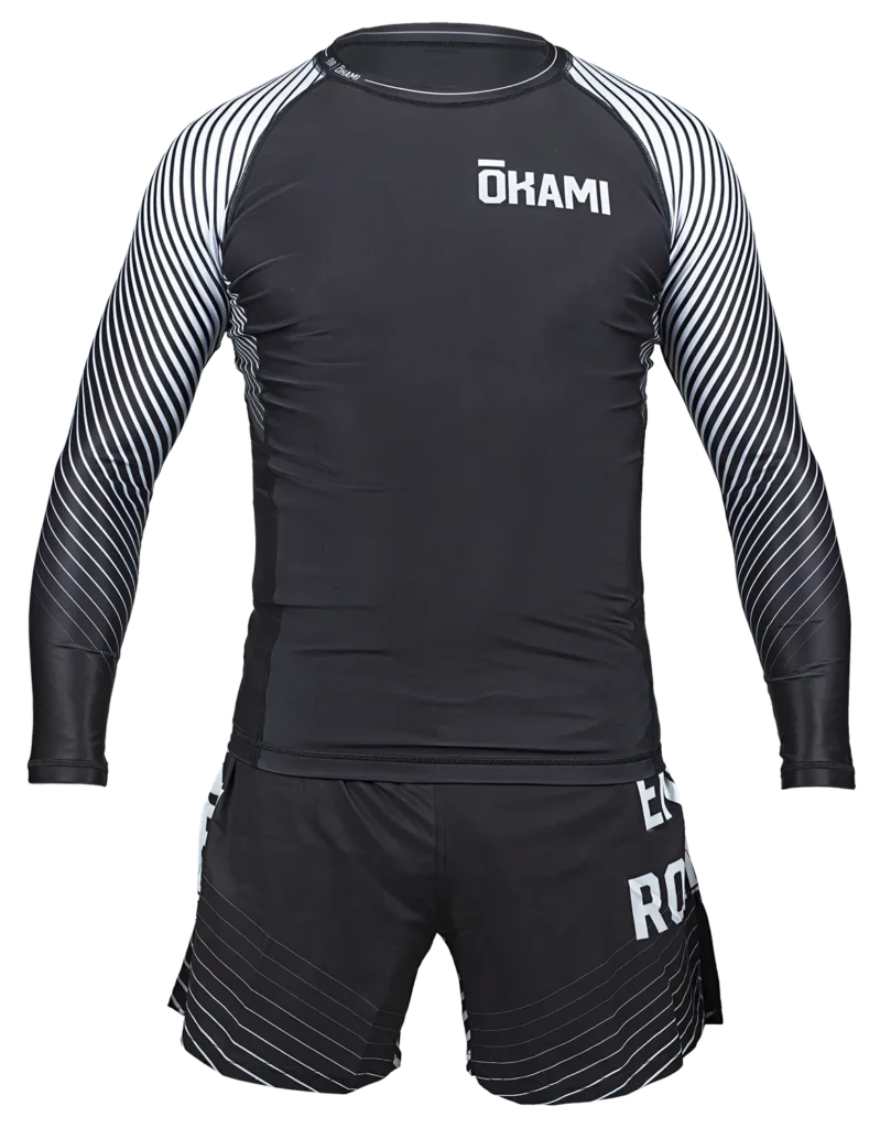 OKAMI Rashguard Big Kanji L/S Black & White