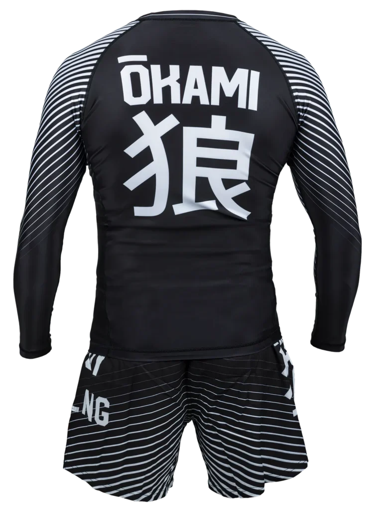 OKAMI Rashguard Big Kanji L/S Black & White