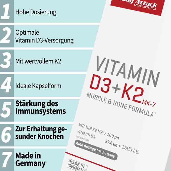 VITAMIN D3 + K2 (30 Caps)