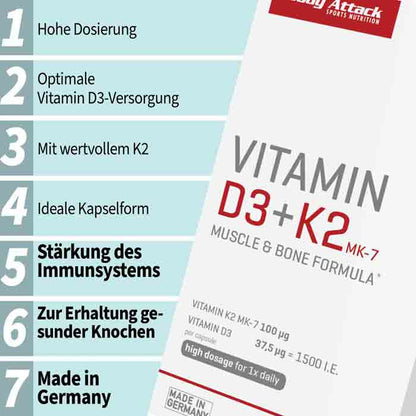 VITAMIN D3 + K2 (30 Caps)