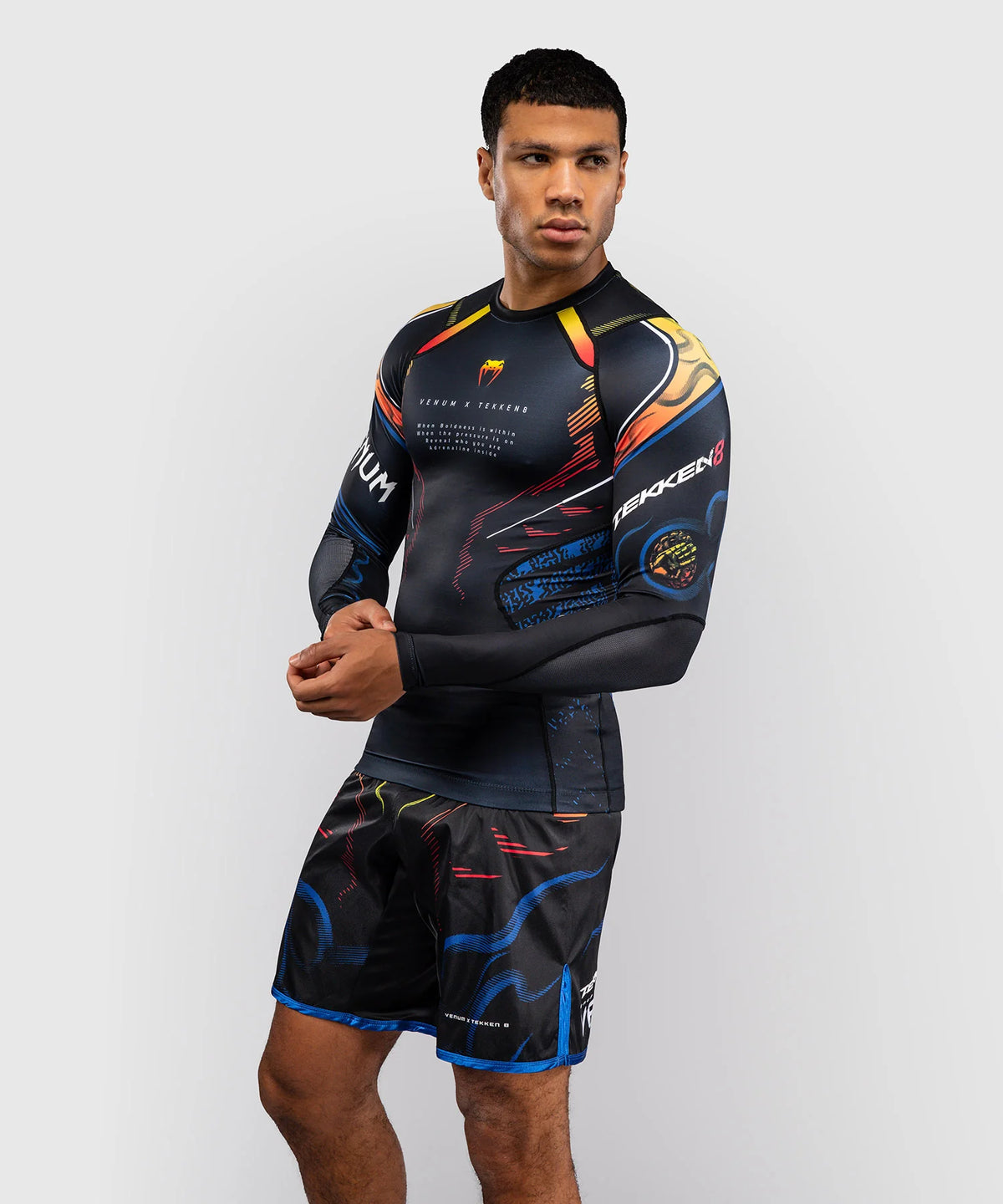 Venum x TEKKEN 8 Langarm Rashguard - Schwarz/Orange