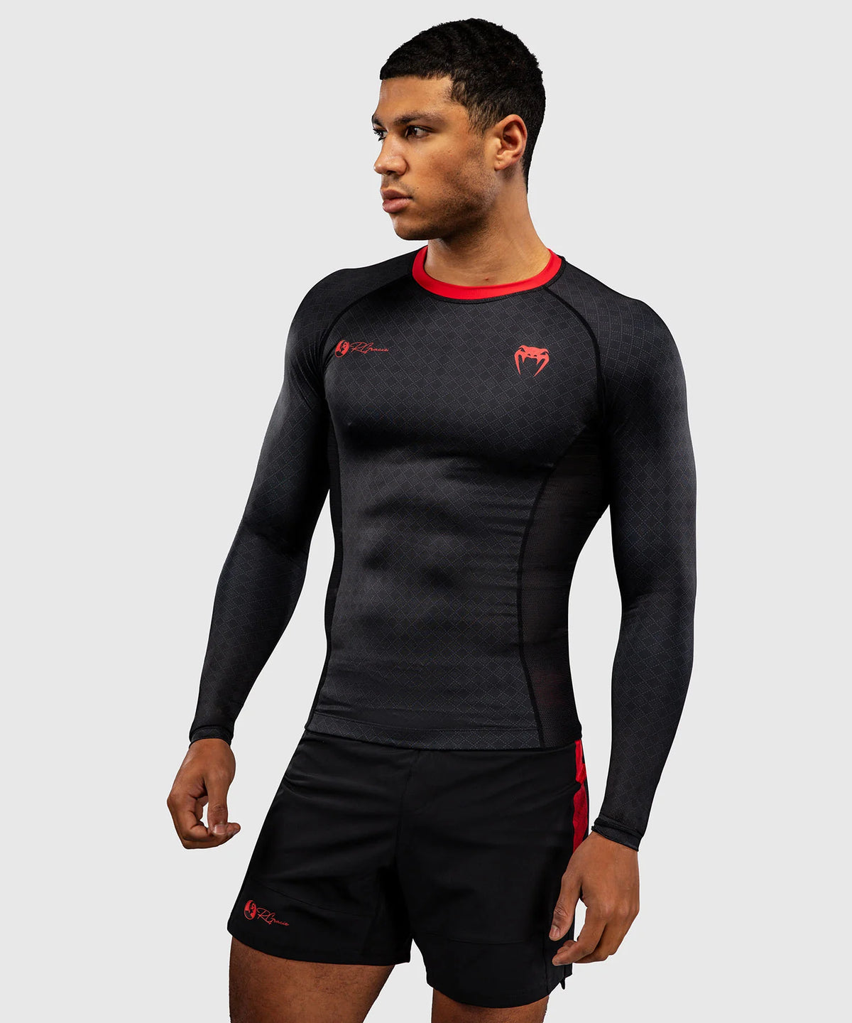 Venum x Roger Gracie Signature Langarm Rashguard - Schwarz/Rot
