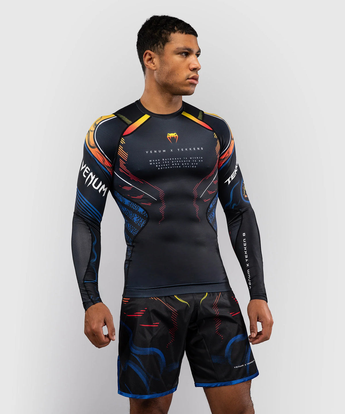 Venum x TEKKEN 8 Langarm Rashguard - Schwarz/Orange