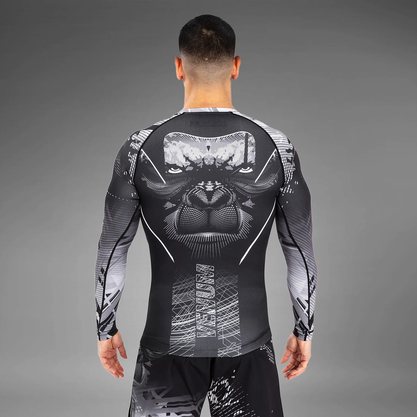 Venum Gorilla Jungle Dschungel Rashguard Langarm - Schwarz/Weiß
