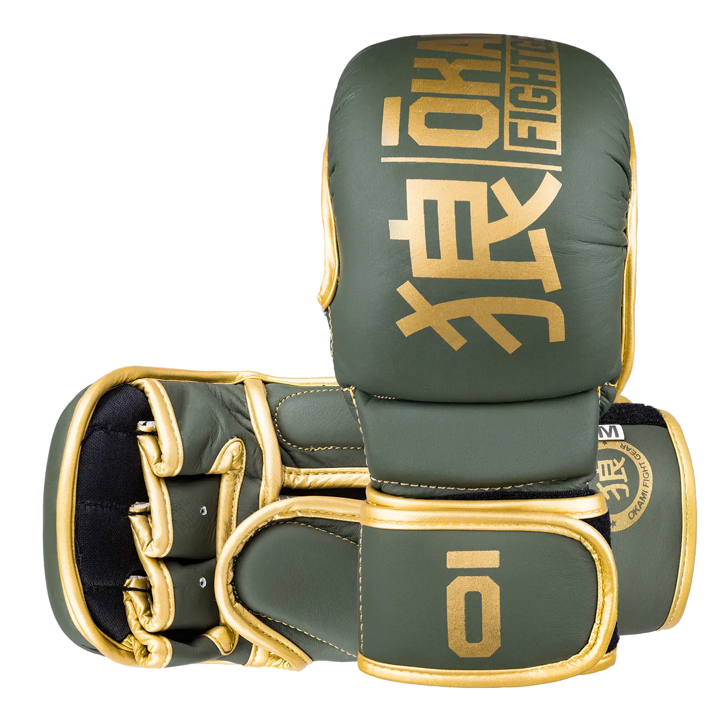 OKAMI FIGHTGEAR MMA Sparring Gloves V2 Olive/Gold