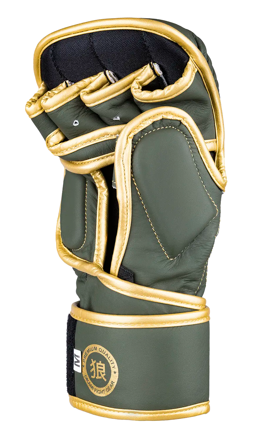 OKAMI FIGHTGEAR MMA Sparring Gloves V2 Olive/Gold