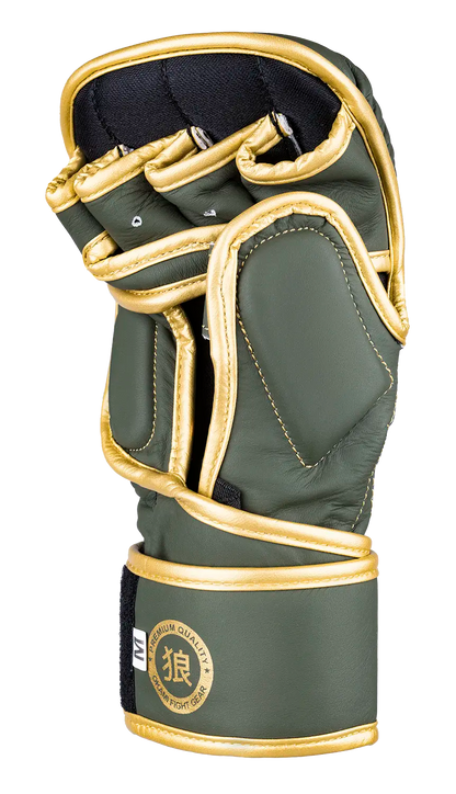 OKAMI FIGHTGEAR MMA Sparring Gloves V2 Olive/Gold