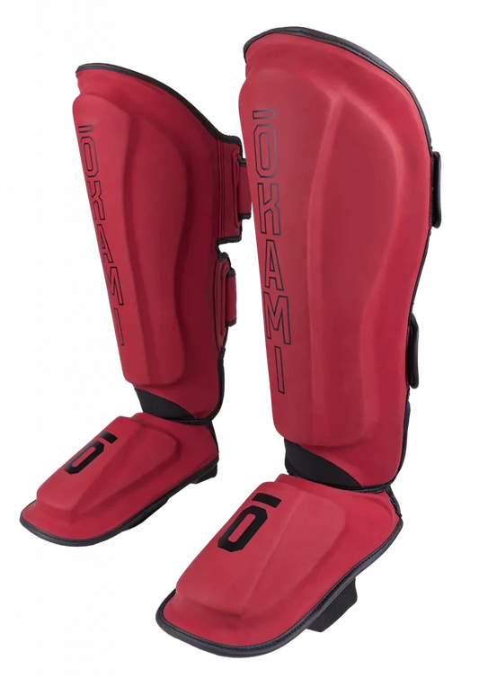 OKAMI FIGHTGEAR Shin Guards Competitor V2 Black/Red