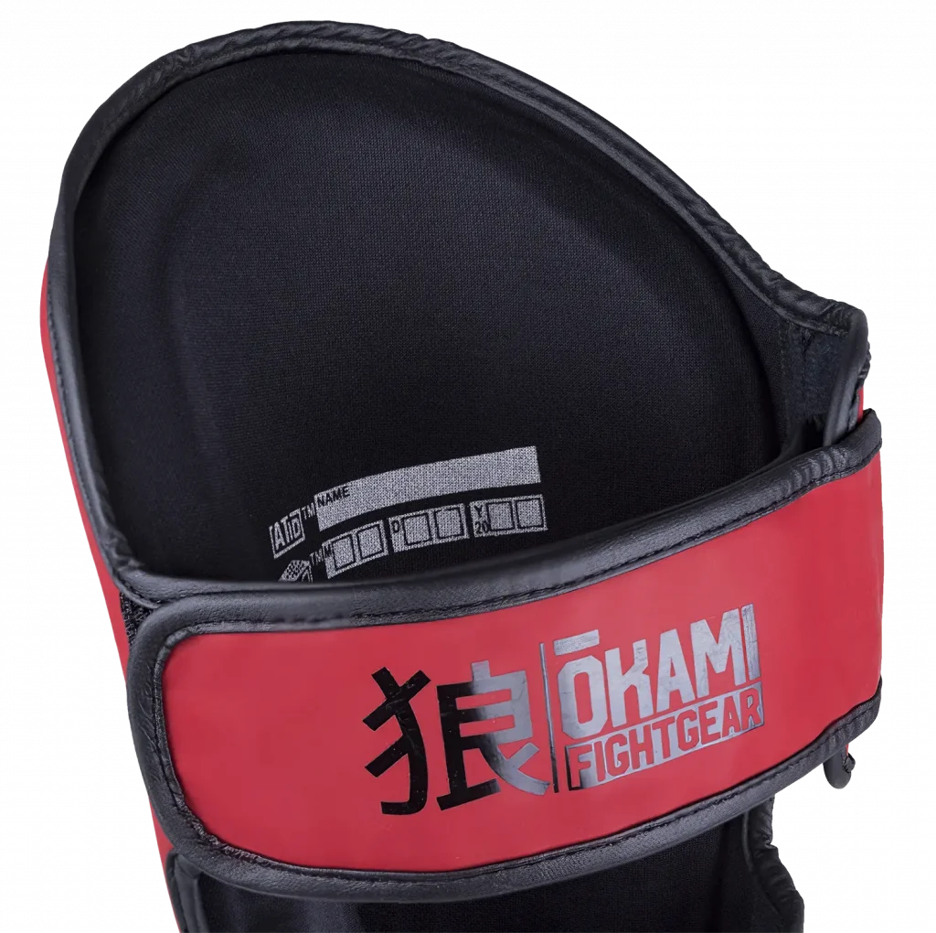 OKAMI FIGHTGEAR Shin Guards Competitor V2 Black/Red