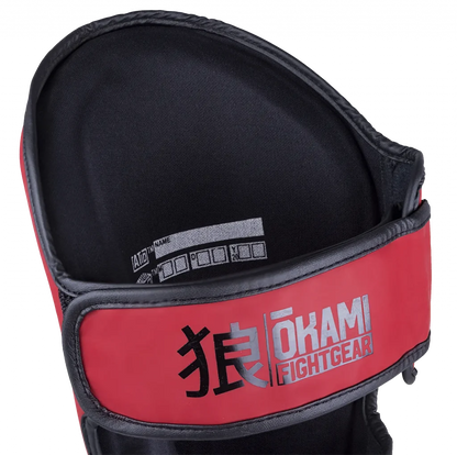 OKAMI FIGHTGEAR Shin Guards Competitor V2 Black/Red