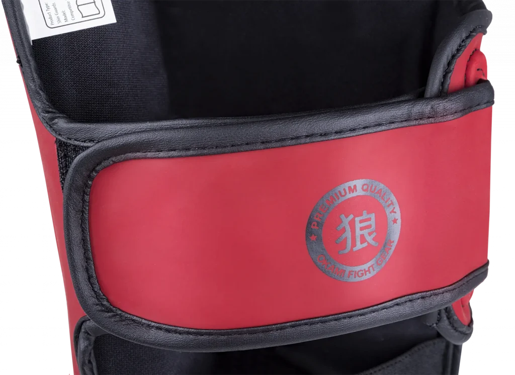 OKAMI FIGHTGEAR Shin Guards Competitor V2 Black/Red