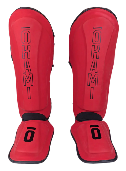 OKAMI FIGHTGEAR Shin Guards Competitor V2 Black/Red
