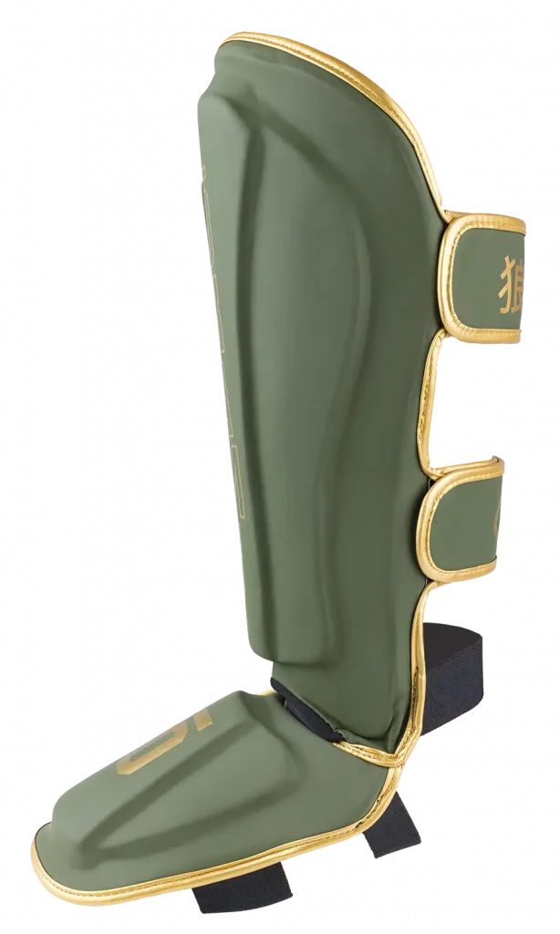 OKAMI FIGHTGEAR Shin Guards Competitor V2 Olive/Gold