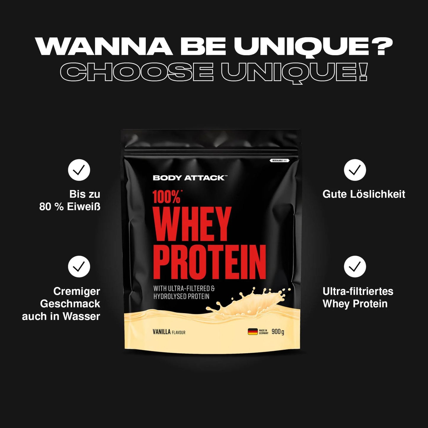 BODY ATTACK - 100% WHEY PROTEIN 900g