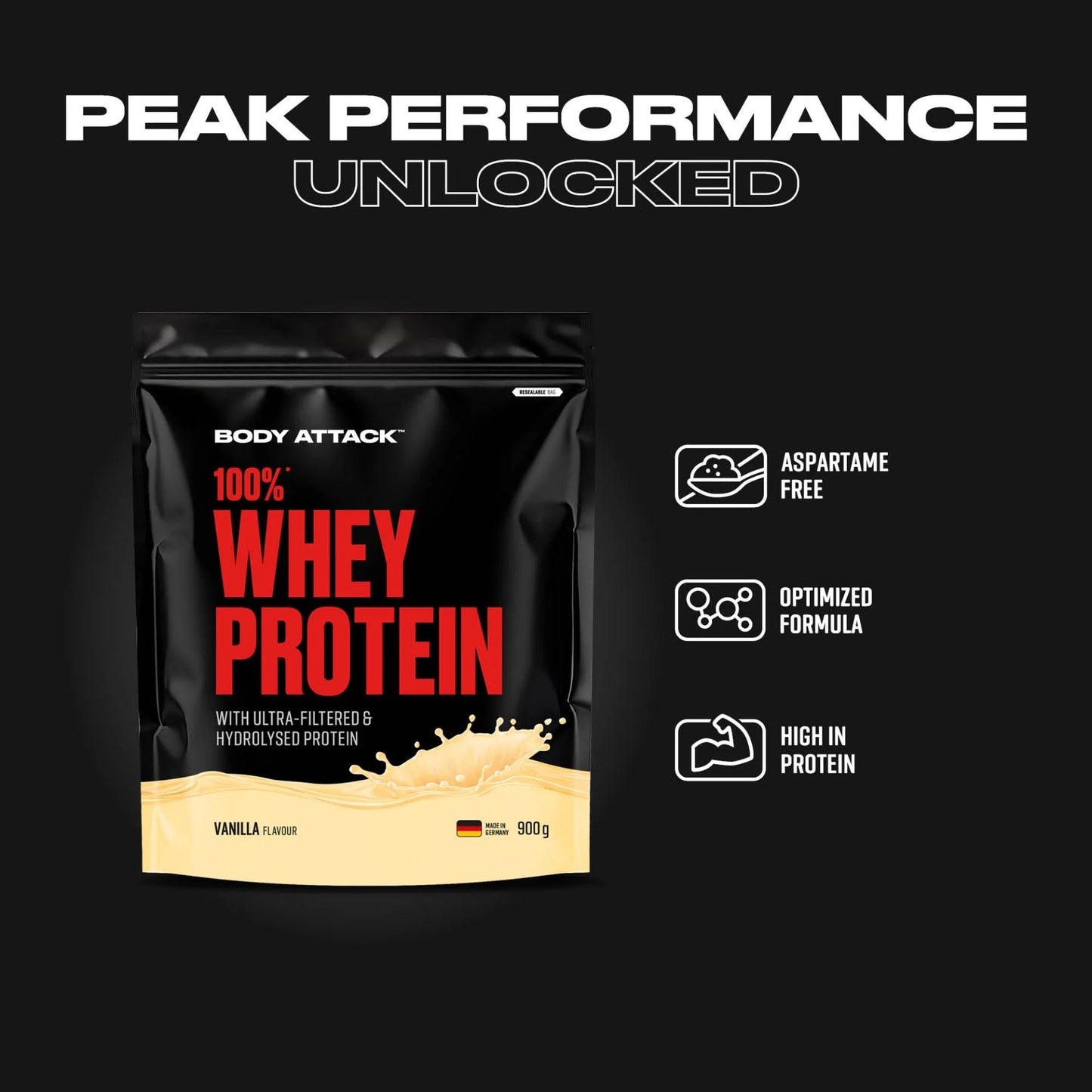 BODY ATTACK - 100% WHEY PROTEIN 900g