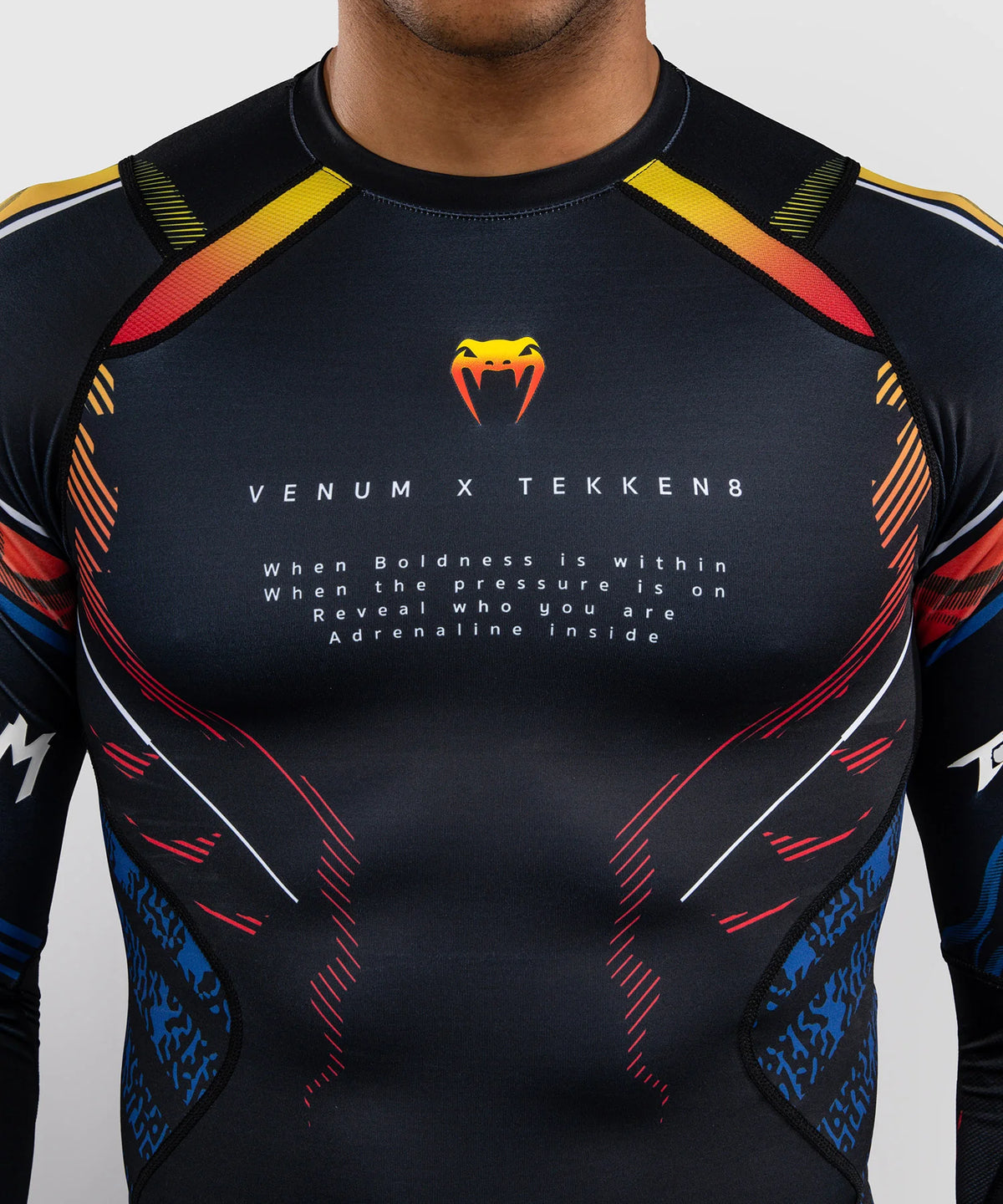 Venum x TEKKEN 8 Langarm Rashguard - Schwarz/Orange
