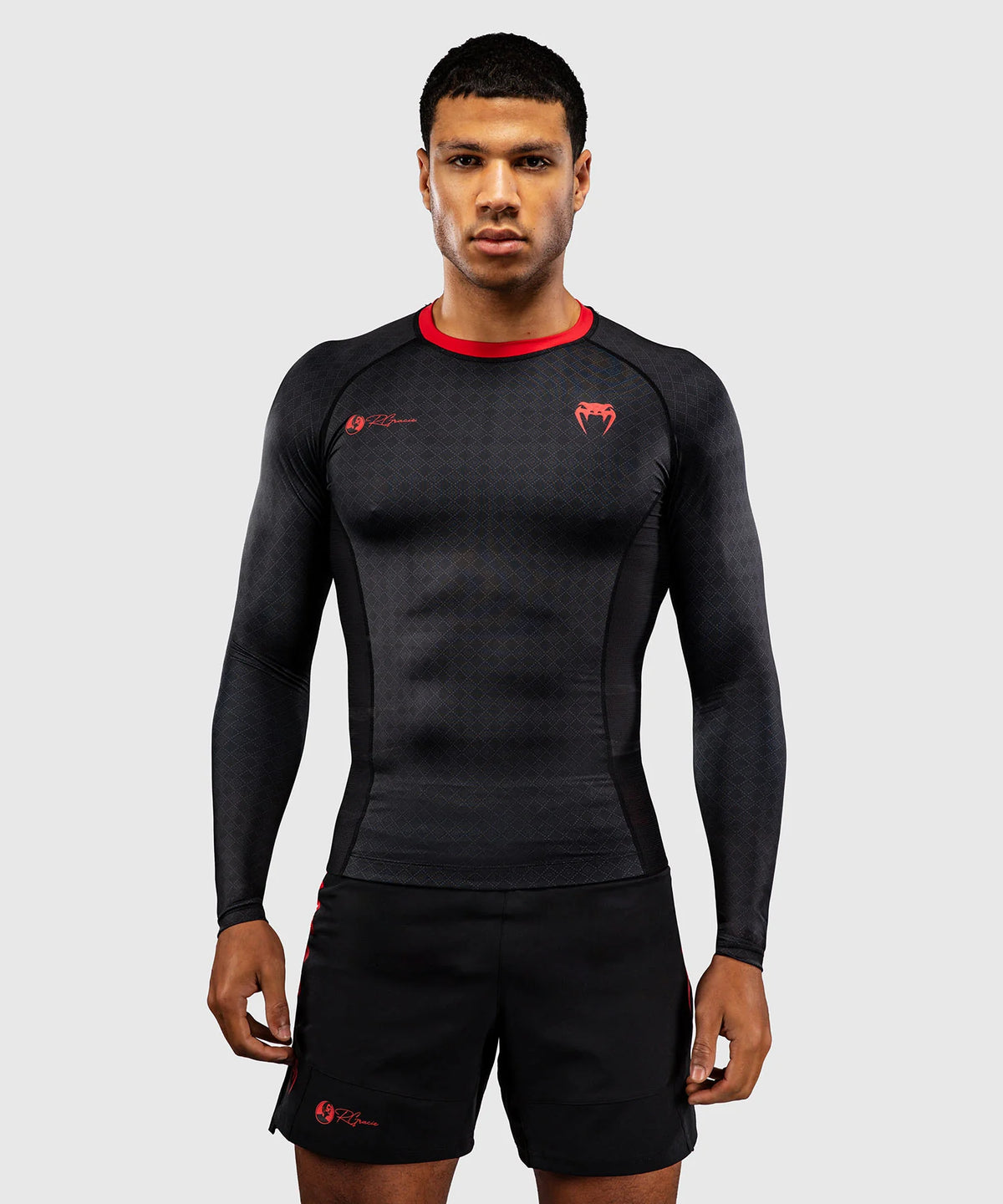 Venum x Roger Gracie Signature Langarm Rashguard - Schwarz/Rot