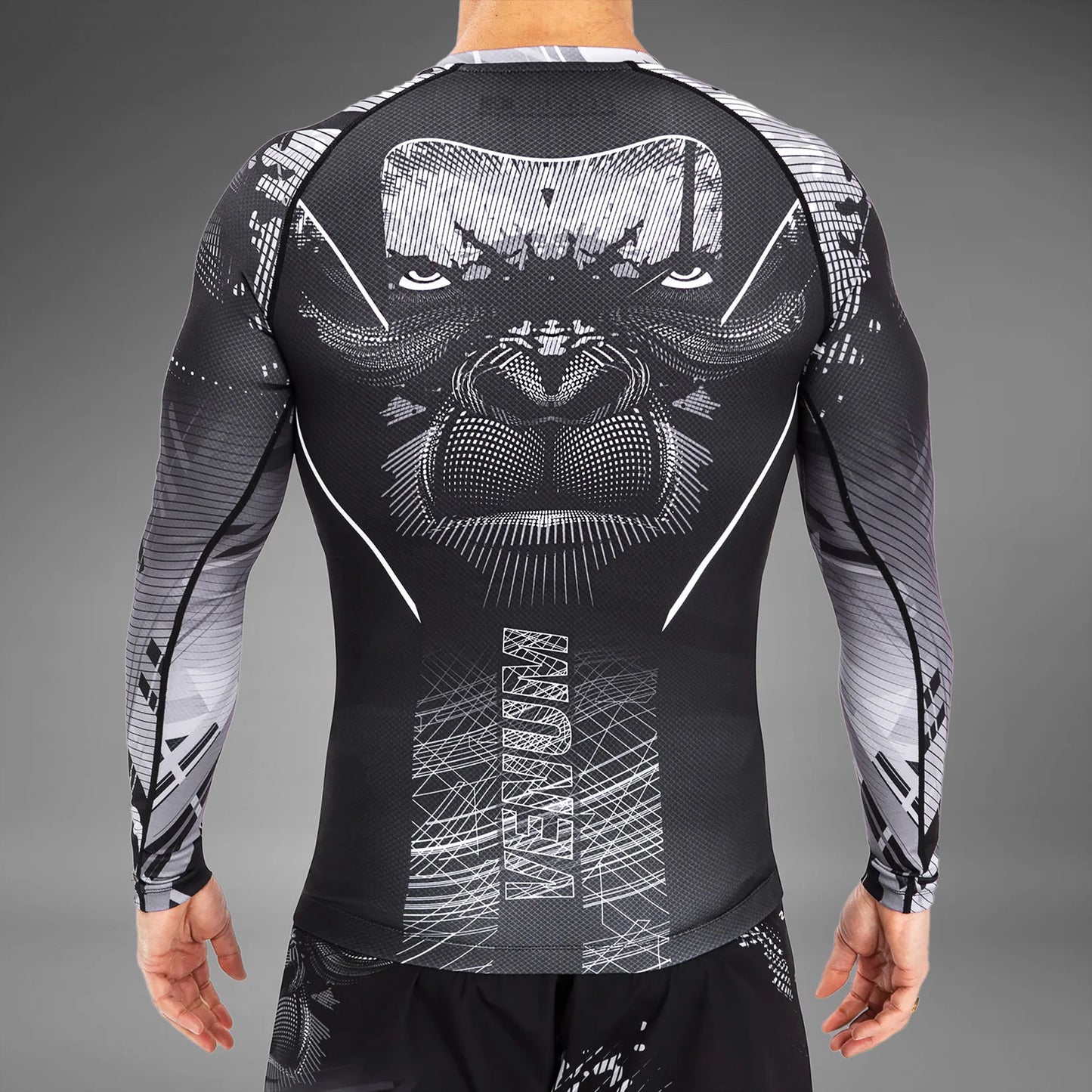 Venum Gorilla Jungle Dschungel Rashguard Langarm - Schwarz/Weiß