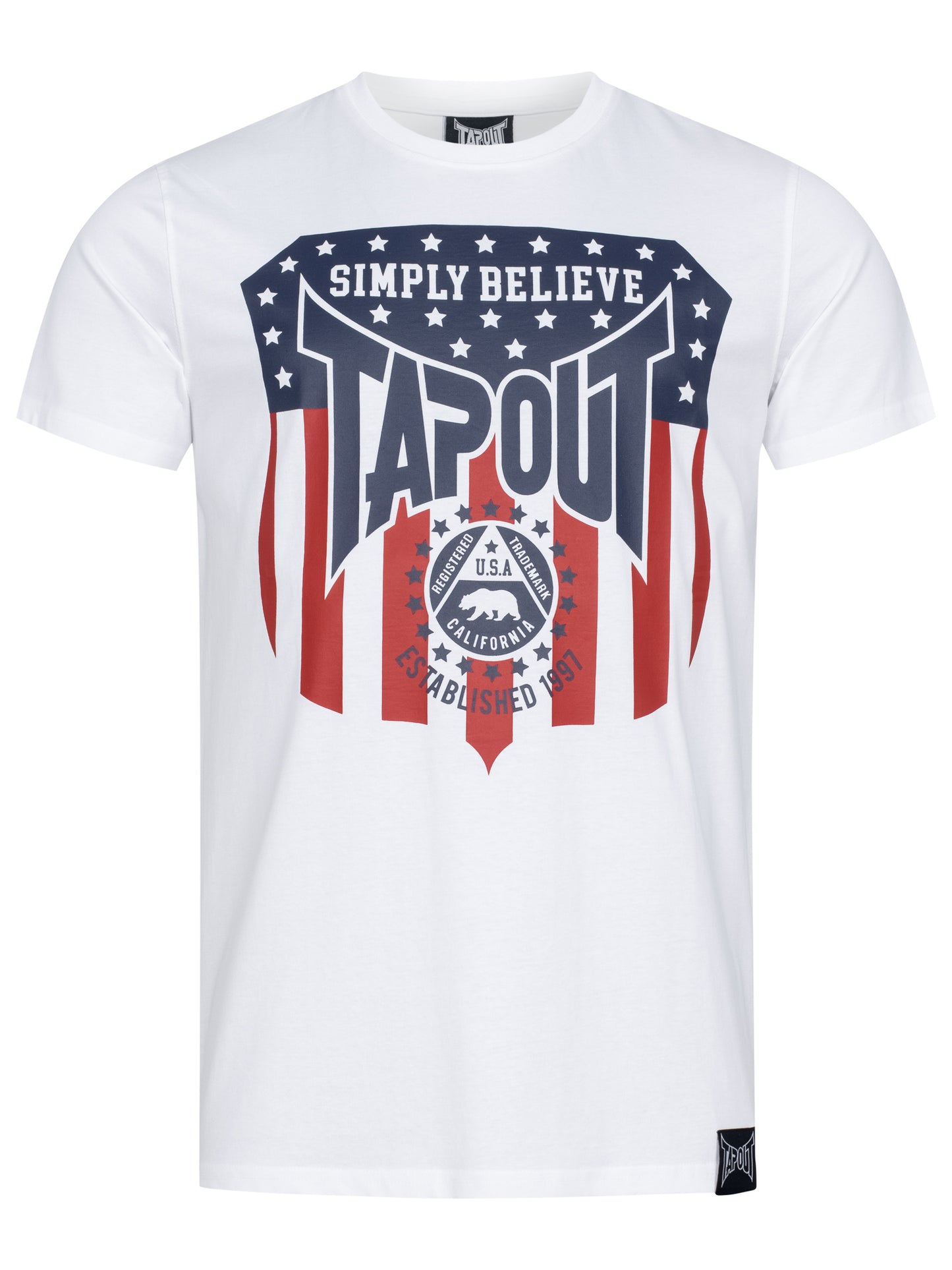 TAPERICANO Tapout Herren T-shirt normale Passform White/Red/Blue