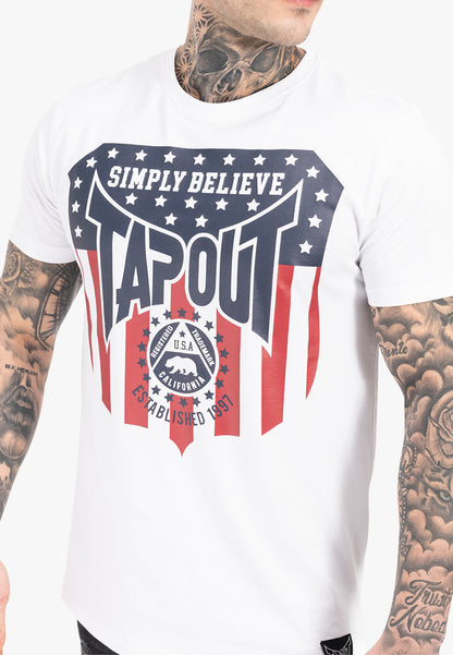 TAPERICANO Tapout Herren T-shirt normale Passform White/Red/Blue