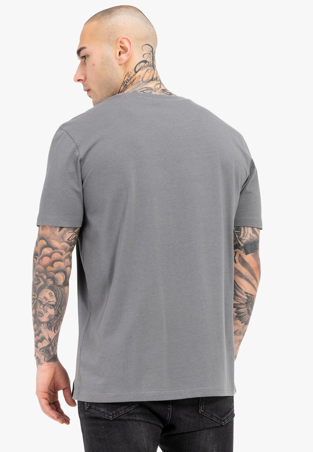 HAILY BE Tapout Herren T-shirt normale Passform Grey/White