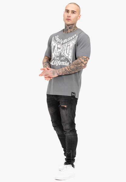 HAILY BE Tapout Herren T-shirt normale Passform Grey/White
