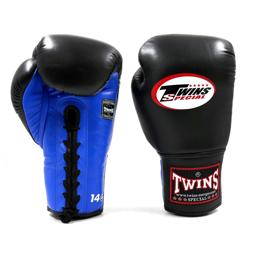 TWINS Leder Boxhandschuhe BGLL-1 BLUE/BLACK