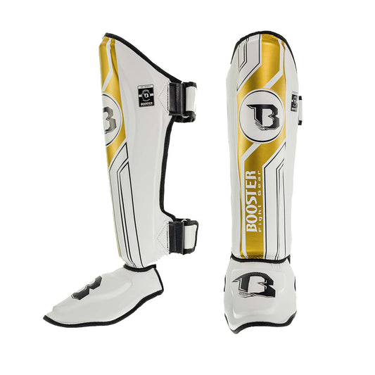 BSG V9 WHITE/GOLD BFG SHINGUARDS