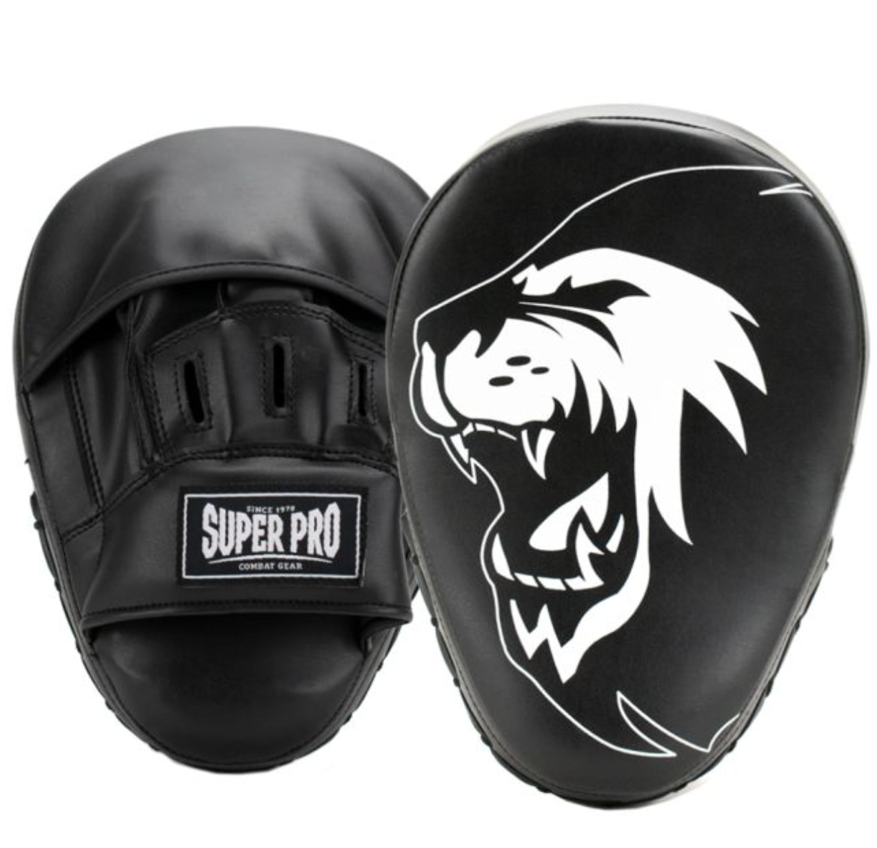 Super Pro Combat Gear Handpads Curved PU black white