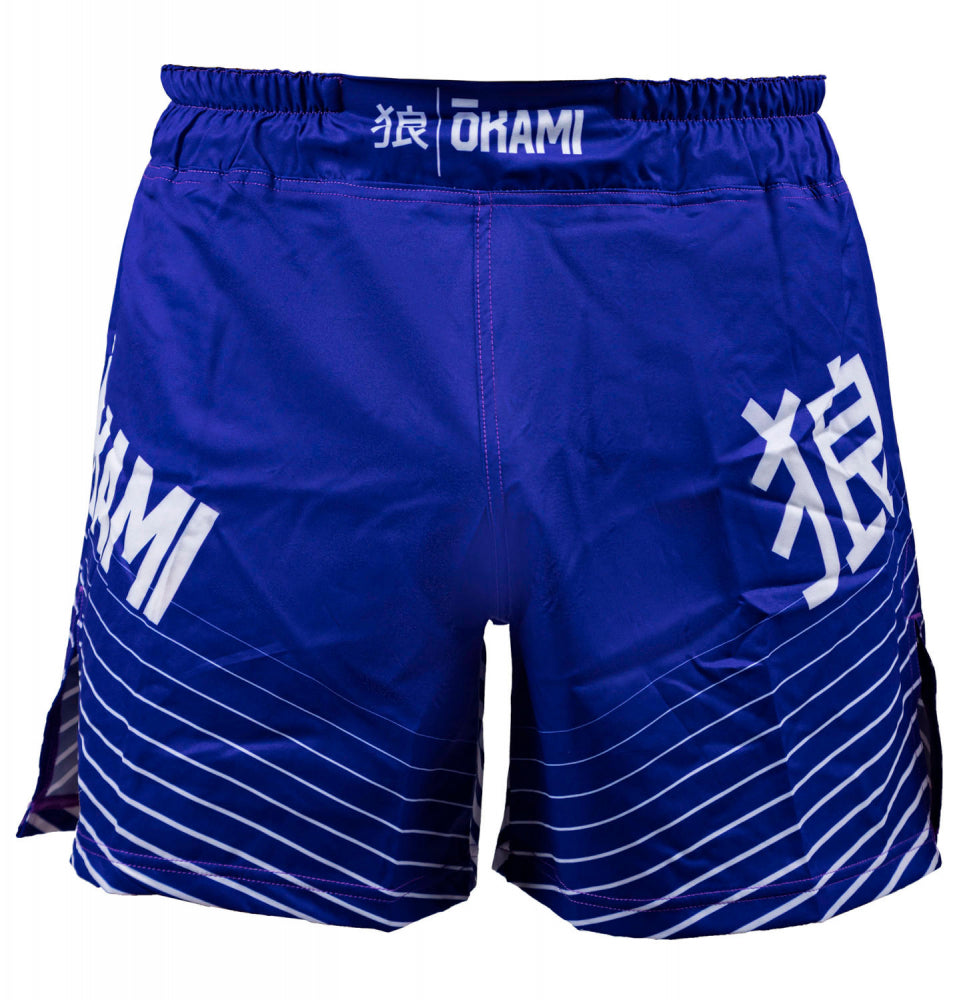 OKAMI Fight Shorts Big Kanji Blue