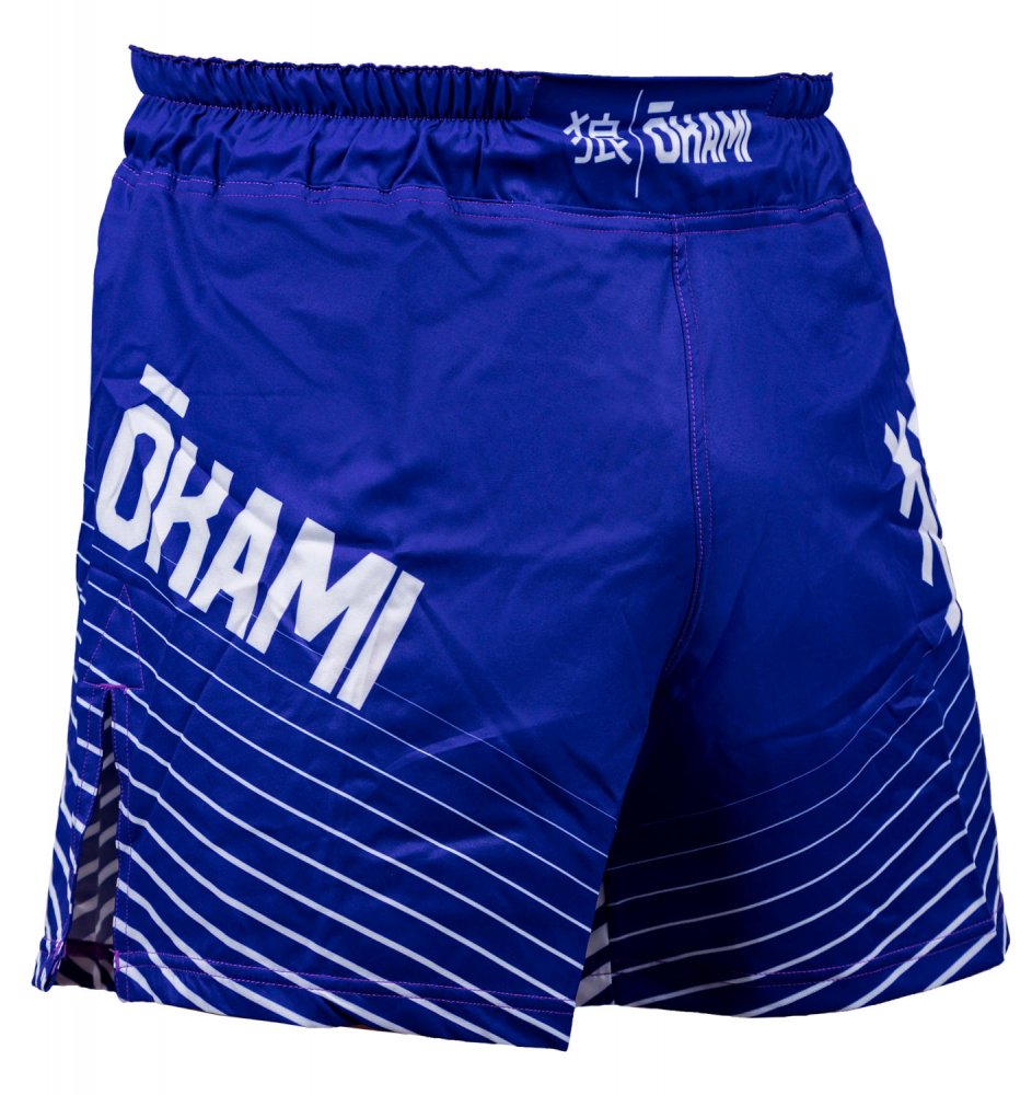 OKAMI Fight Shorts Big Kanji Blue