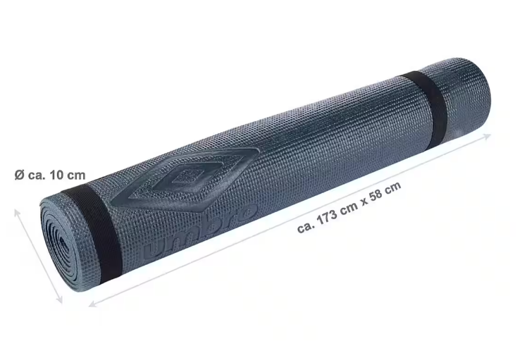 Umbro Yogamatte Fitnessmatte (Sportmatte aufrollbar mit abnehmbarem Tragegurt), Yogamatte (