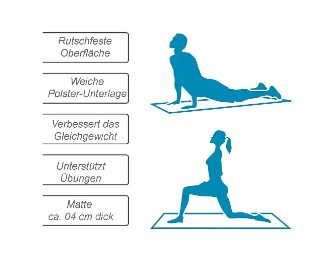 Umbro Yogamatte Fitnessmatte (Sportmatte aufrollbar mit abnehmbarem Tragegurt), Yogamatte (