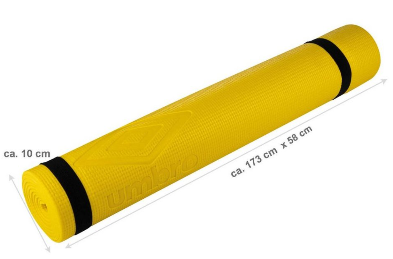 Umbro Yogamatte Fitnessmatte (Sportmatte aufrollbar mit abnehmbarem Tragegurt), Yogamatte (